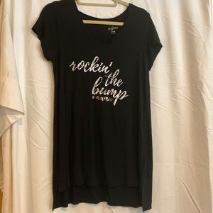 A-glow "Rockin' the Bump" Black Maternity T-shirt/Tunic- Size Medium